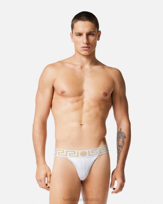 aur alb jockstrap frontiera greca Versace bărbați lenjerie intimă și îmbrăcăminte de plajă 40L61776