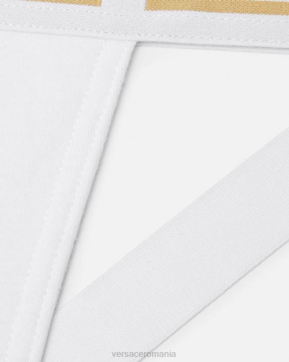aur alb jockstrap frontiera greca Versace bărbați lenjerie intimă și îmbrăcăminte de plajă 40L61776