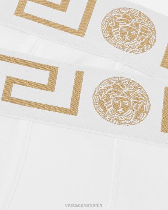 aur alb slip de bordura greca 2-pack Versace bărbați lenjerie intimă și îmbrăcăminte de plajă 40L61784