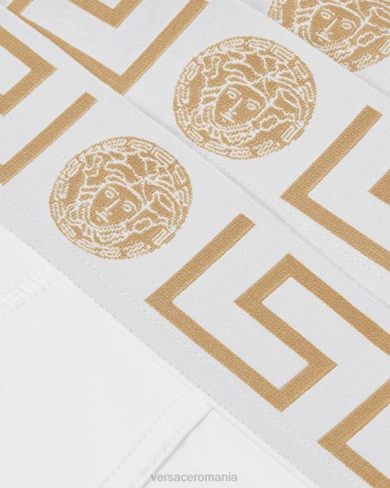 aur alb slip de bordura greca 3-pack Versace bărbați lenjerie intimă și îmbrăcăminte de plajă 40L61780