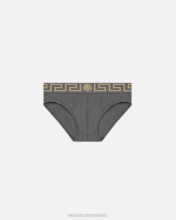 gri slip de frontieră greca Versace bărbați lenjerie intimă și îmbrăcăminte de plajă 40L61790