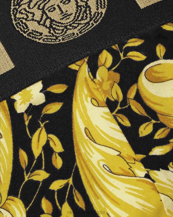 negru jockstrap barocco Versace bărbați lenjerie intimă și îmbrăcăminte de plajă 40L61768