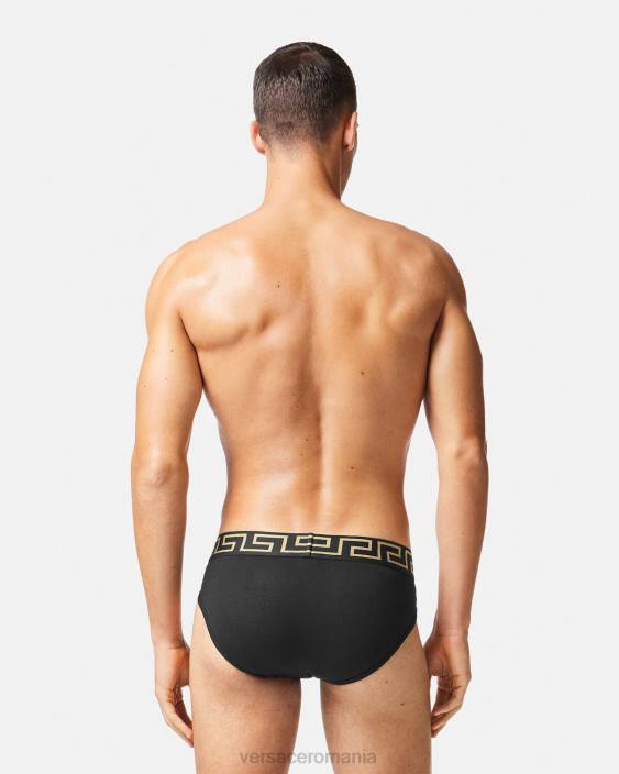 negru slip de bordura greca 2-pack Versace bărbați lenjerie intimă și îmbrăcăminte de plajă 40L61782