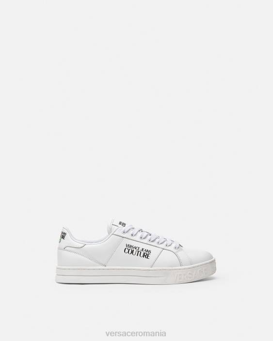 alb adidași cu logo Court 88 Versace bărbați pantof 40L62469