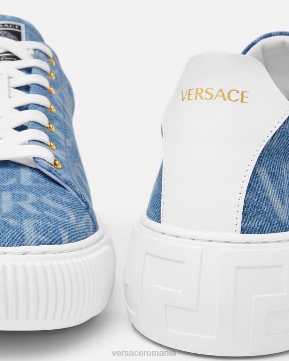 albastru deschis pantofi sport din denim greca Versace bărbați pantof 40L61548