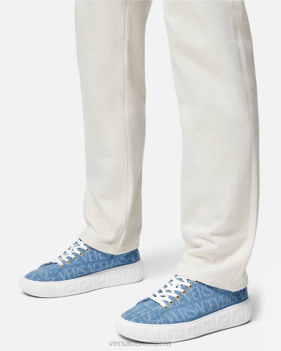 albastru deschis pantofi sport din denim greca Versace bărbați pantof 40L61548