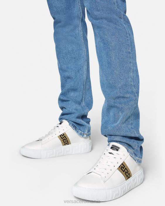 aur alb adidași greca Versace bărbați pantof 40L61552