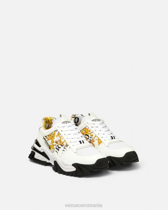 auriu și alb adidași cu logo trail trek couture Versace bărbați pantof 40L62465