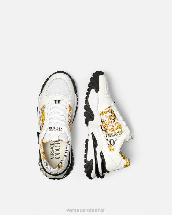 auriu și alb adidași cu logo trail trek couture Versace bărbați pantof 40L62465