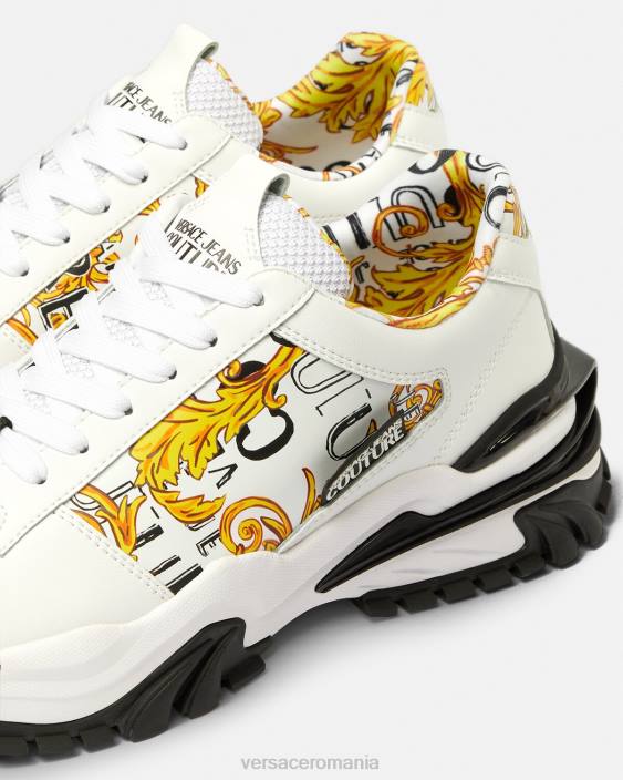 auriu și alb adidași cu logo trail trek couture Versace bărbați pantof 40L62465