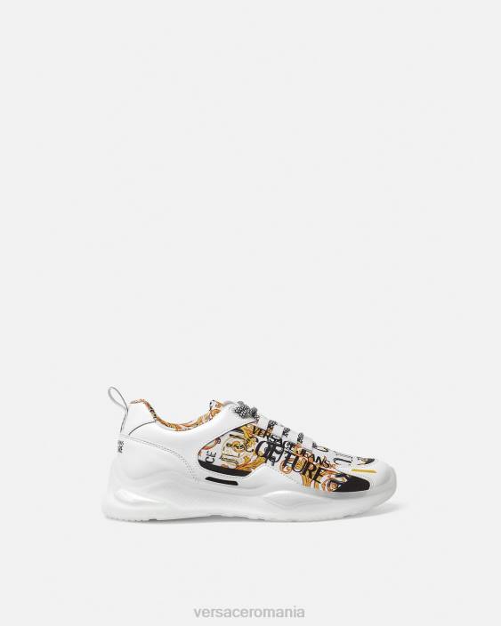 auriu și alb pantofi sport couture cu logo levion Versace bărbați pantof 40L62456