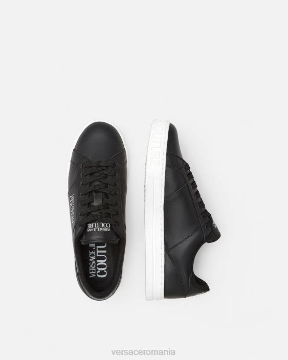 negru adidași cu logo Court 88 Versace bărbați pantof 40L62470