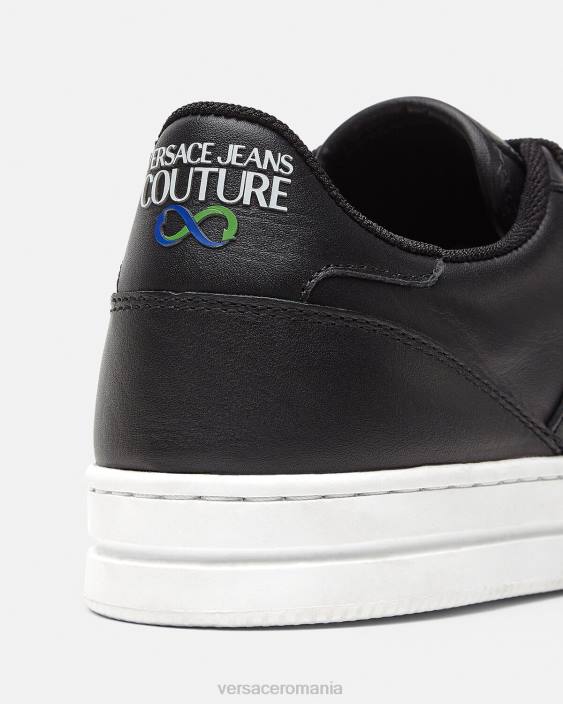 negru adidași cu logo Court 88 Versace bărbați pantof 40L62470