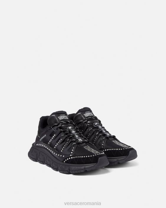 negru adidași trigreca cu împânzire Versace bărbați pantof 40L61544