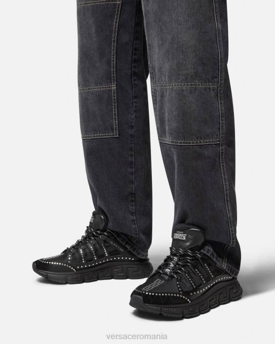 negru adidași trigreca cu împânzire Versace bărbați pantof 40L61544