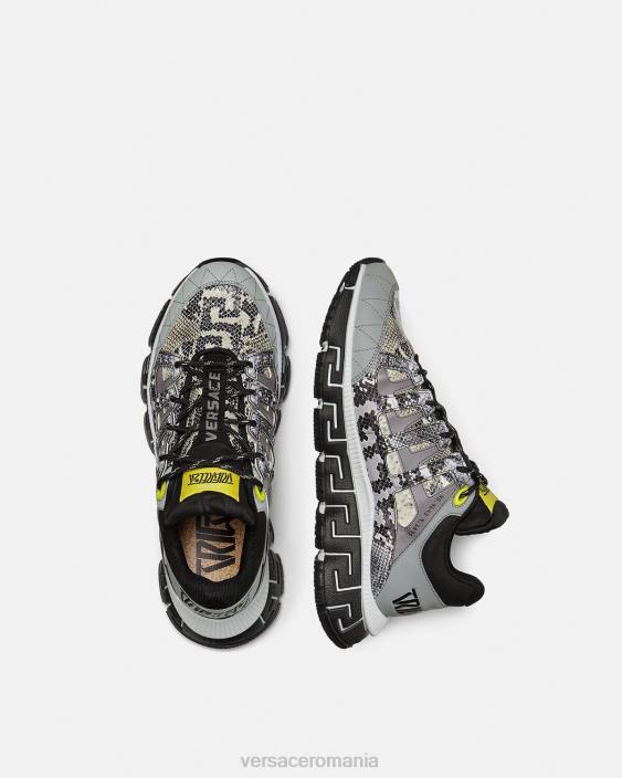 negru și imprimat adidasi trigreca cu imprimeu piton Versace bărbați pantof 40L61543