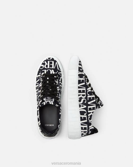 negru și imprimat antrenori allover greca Versace bărbați pantof 40L61550