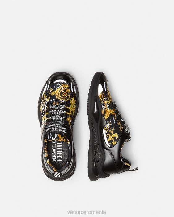 negru si auriu pantofi sport couture cu logo levion Versace bărbați pantof 40L62457