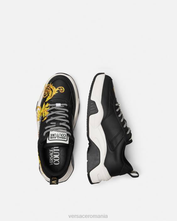 negru si auriu pantofi sport couture cu logo stargaze Versace bărbați pantof 40L62462