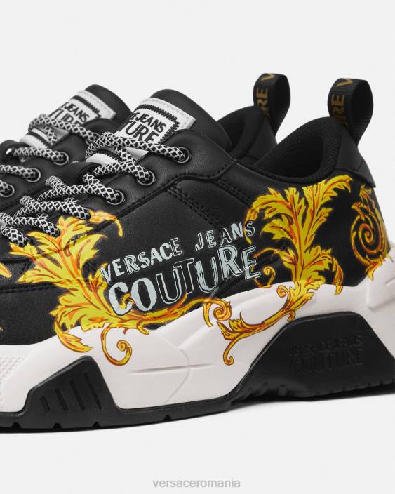 negru si auriu pantofi sport couture cu logo stargaze Versace bărbați pantof 40L62462