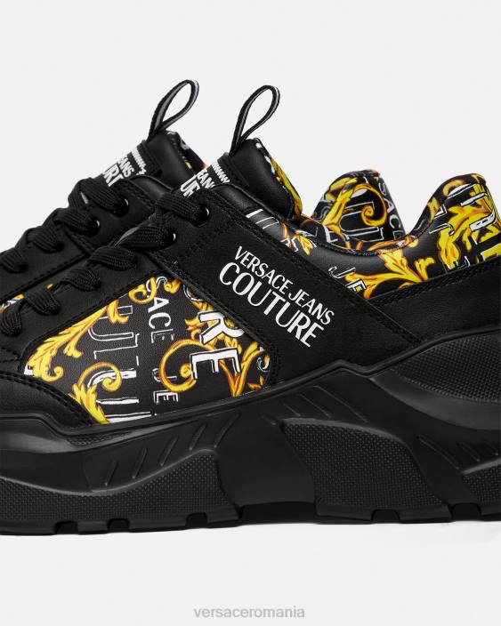 negru si auriu pantofi sport cu logo couture speedtrack Versace bărbați pantof 40L62460