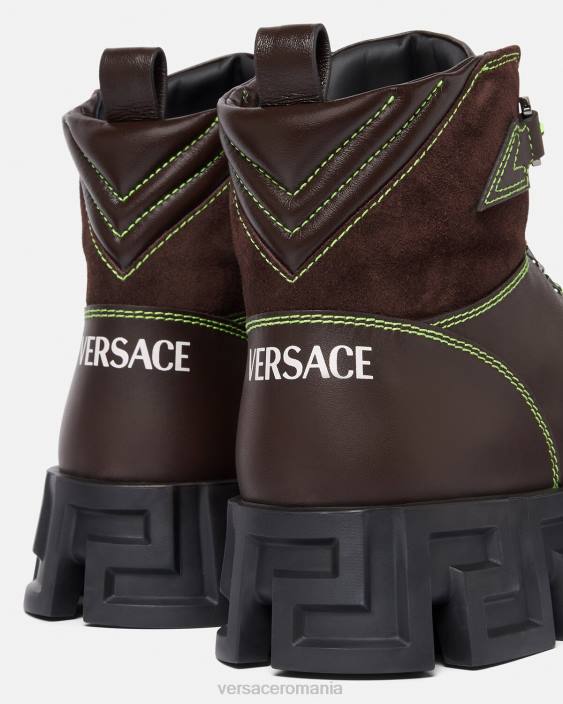 maro cizme de drumetie labirint greca Versace bărbați pantof 40L61582