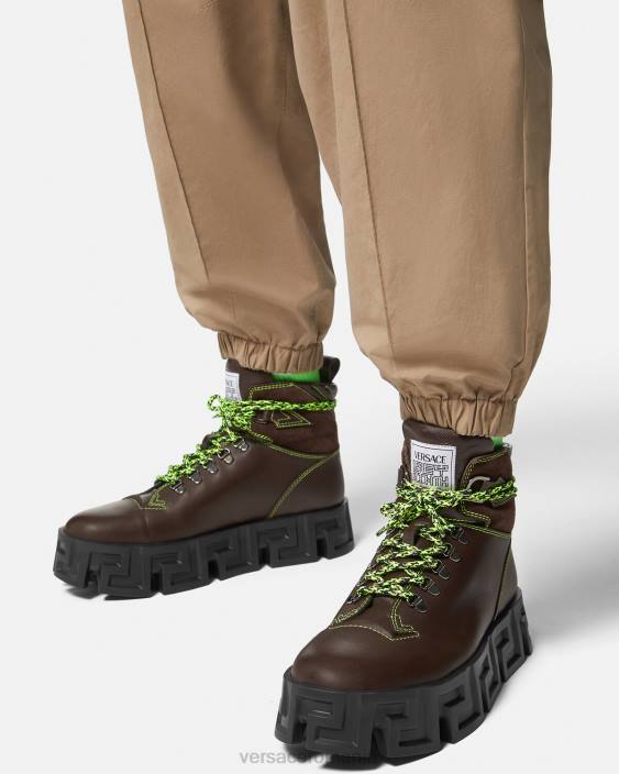 maro cizme de drumetie labirint greca Versace bărbați pantof 40L61582