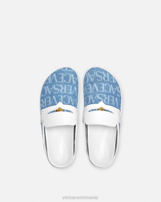 albastru deschis catâri medusa din denim peste tot Versace bărbați pantof 40L61562