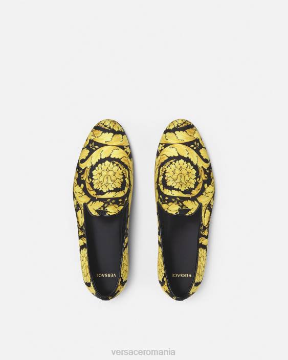imprimare papuci din satin barocco Versace bărbați pantof 40L61566