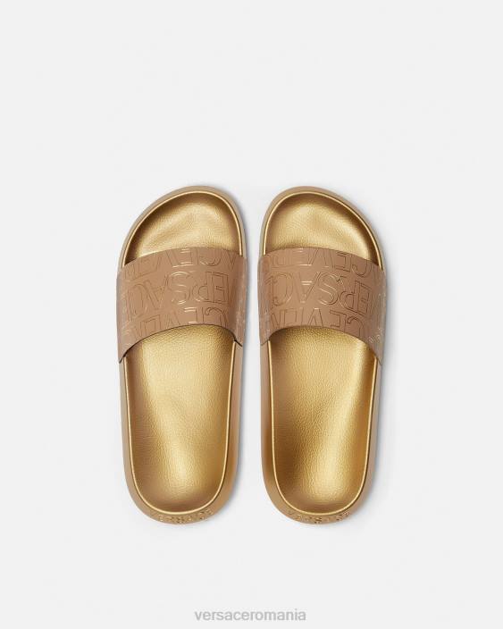 maro și auriu tobogane peste tot Versace bărbați pantof 40L61586