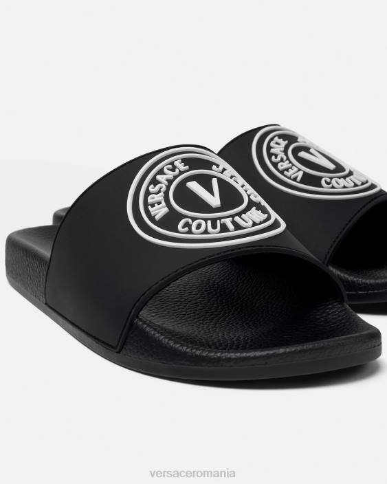 negru diapozitive cu logo-ul cu emblema v Versace bărbați pantof 40L62458