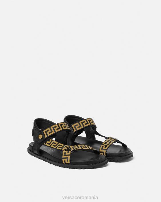 negru si auriu sandale greca Versace bărbați pantof 40L61590