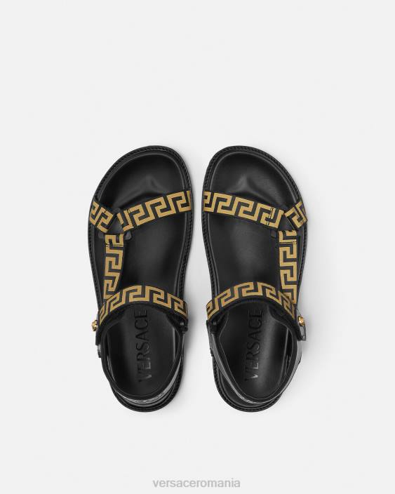 negru si auriu sandale greca Versace bărbați pantof 40L61590