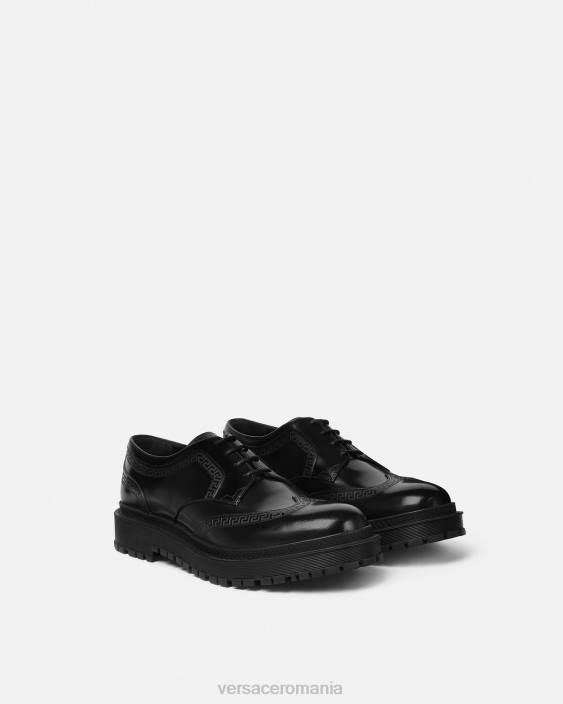 negru pantofi derby greca Versace bărbați pantof 40L61559