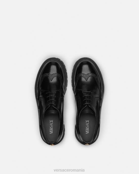 negru pantofi derby greca Versace bărbați pantof 40L61559