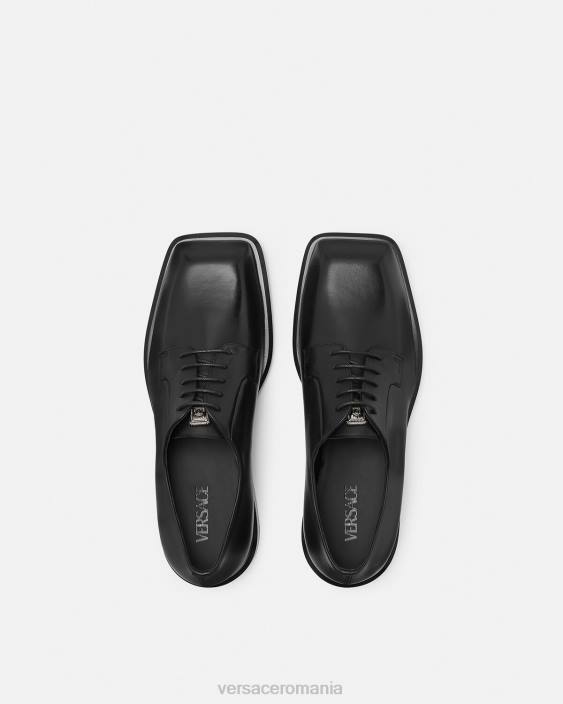 negru pantofi derby pătrați Versace bărbați pantof 40L61561