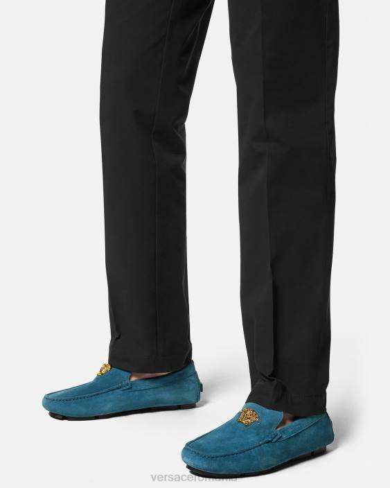 albastru pantofi șofer din piele intoarsa la medusa Versace bărbați pantof 40L61600