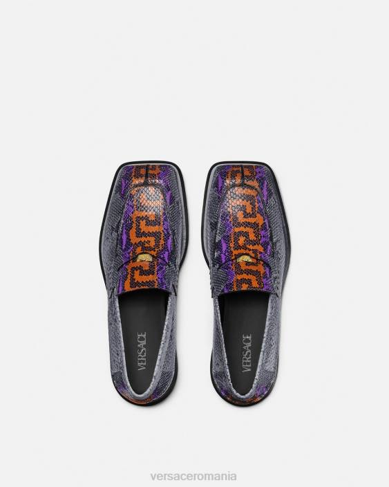 multicolor mocasini patrati cu imprimeu piton greca Versace bărbați pantof 40L61575