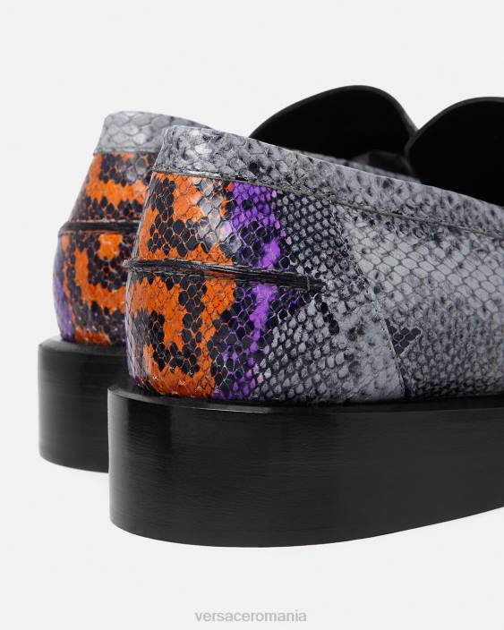 multicolor mocasini patrati cu imprimeu piton greca Versace bărbați pantof 40L61575