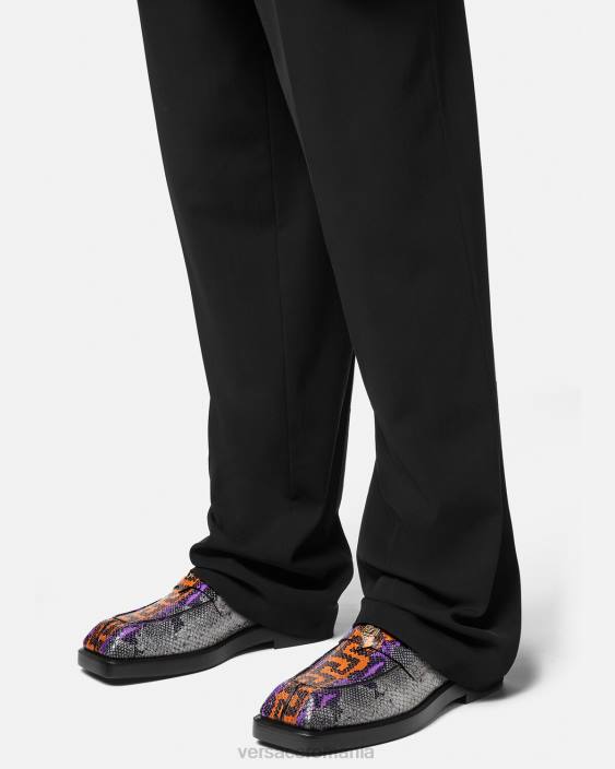 multicolor mocasini patrati cu imprimeu piton greca Versace bărbați pantof 40L61575