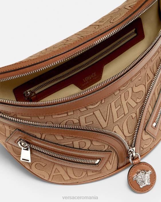 maro geantă de curea hobo cu repetare peste tot Versace bărbați saci 40L61503