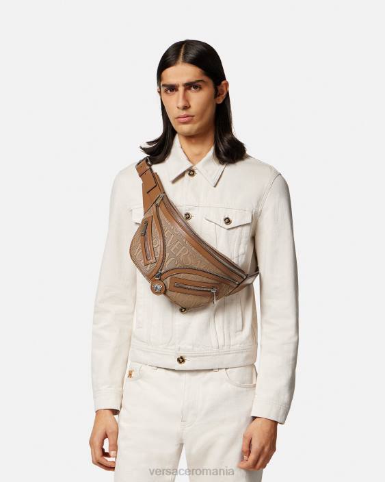 maro geantă de curea hobo cu repetare peste tot Versace bărbați saci 40L61503