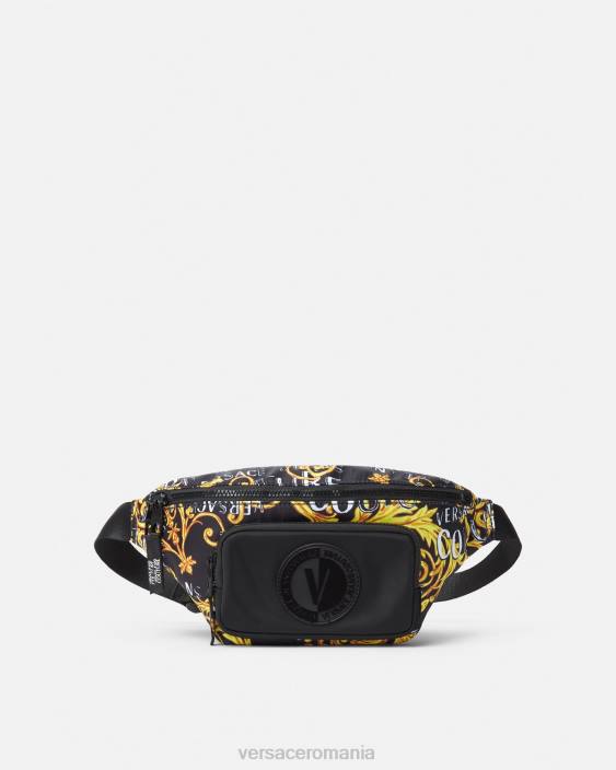 negru si auriu geantă cu curea logo couture Versace bărbați saci 40L62495