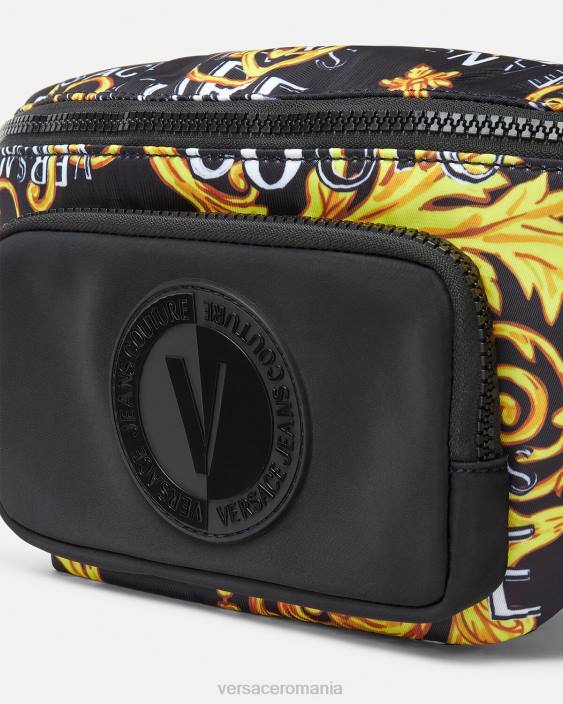 negru si auriu geantă cu curea logo couture Versace bărbați saci 40L62495