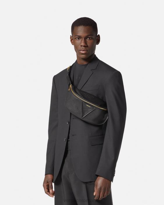 negru geanta cu curea semnatura v greca Versace bărbați saci 40L61491