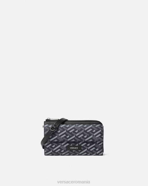 negru si gri geantă crossbody cu semnătură la greca Versace bărbați saci 40L61484
