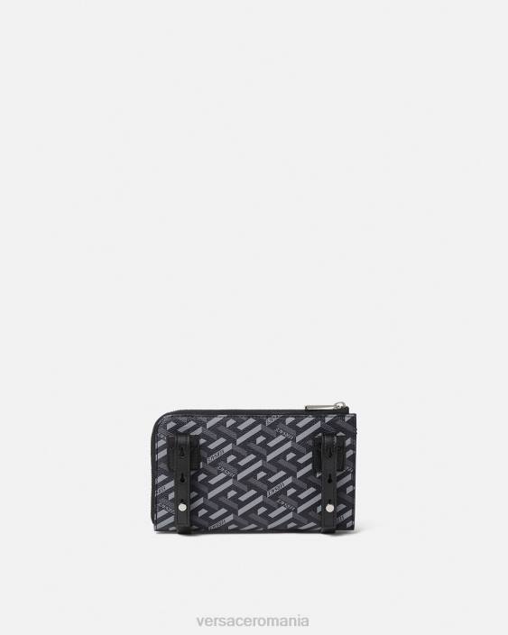 negru si gri geantă crossbody cu semnătură la greca Versace bărbați saci 40L61484