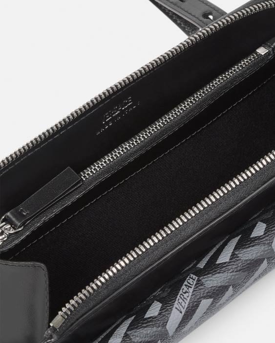 negru si gri geantă crossbody cu semnătură la greca Versace bărbați saci 40L61484