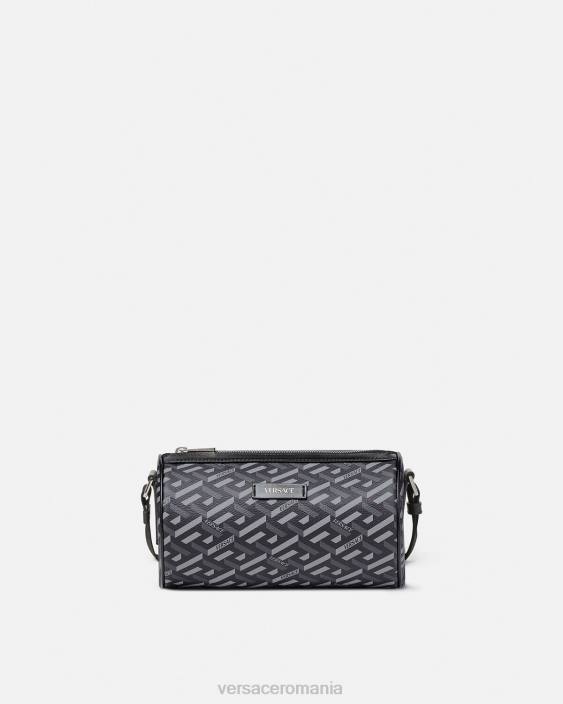 negru si gri geantă crossbody cu semnătură la greca Versace bărbați saci 40L61485