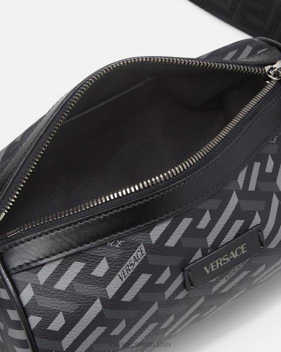 negru si gri geantă crossbody cu semnătură la greca Versace bărbați saci 40L61485